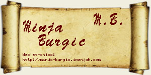 Minja Burgić vizit kartica